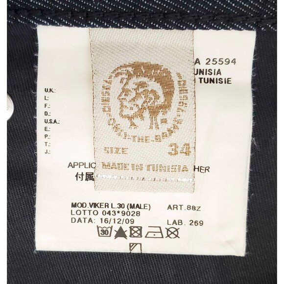 Diesel Industries Mens Viker 0088Z Dark Denim Pants Jeans 36" - Picture 3 of 11